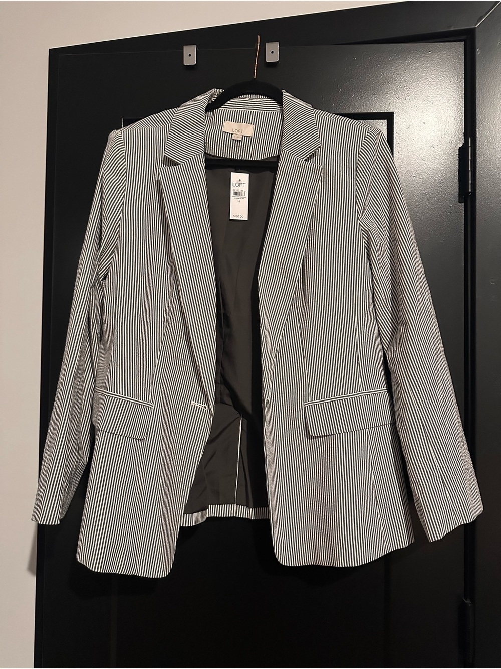 LOFT NWT Women’s Black & White Striped Blazer